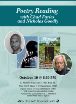 E. Shaver Starland: Poetry Reading with Chad Faires and Nicholas Goodly