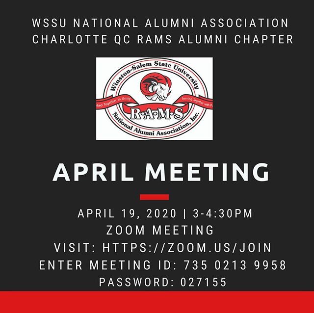QC Rams Check In! 🐏❤️ How are you doing? We hope that everyone is doing well and staying safe during these unprecedented times. We will meet virtually for the months of April and May. I hope that you can join us! Coach Cleo Hill (CIAA Coach of the Y