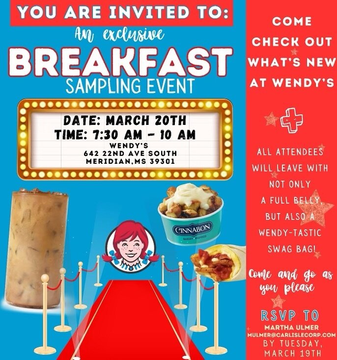 Wendy&rsquo;s Breakfast Sampling Event ft. @djtech601 😋 Come get some FREE breakfast and listen to some of your favorite tracks mixed by yours truly! #djtech #listen #wendys
