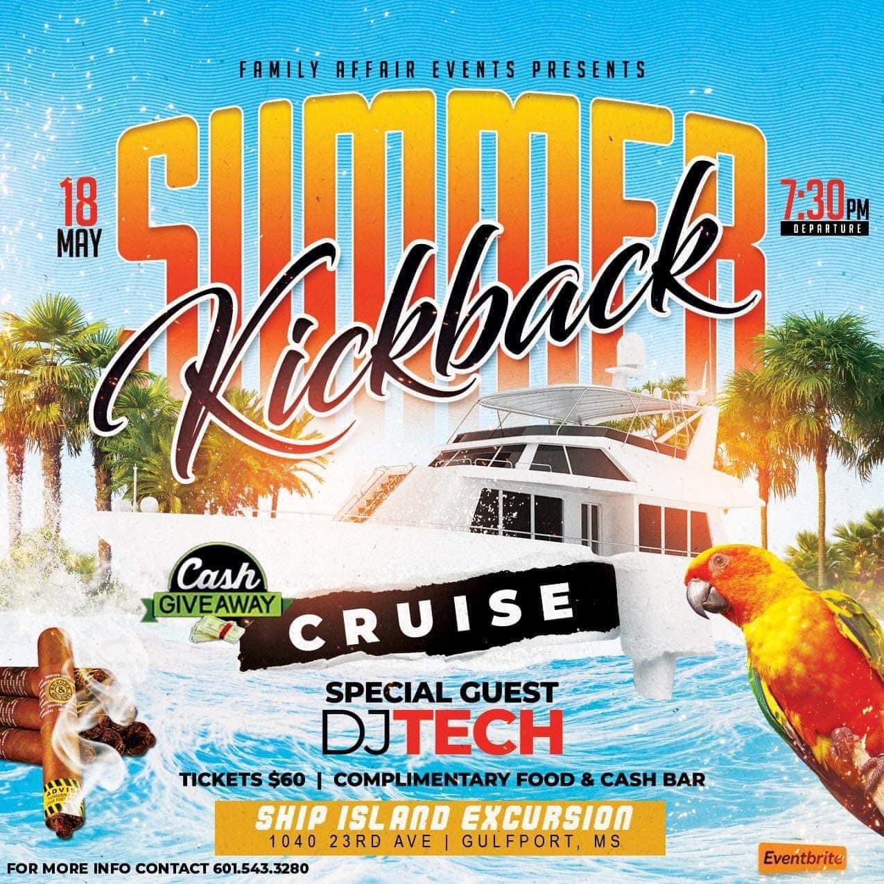 Please be at the dock by 6:30p. We are leaving on time&hellip; Summer Kickback Cruise w/ DJ Tech 🛥️ #djtech #listen