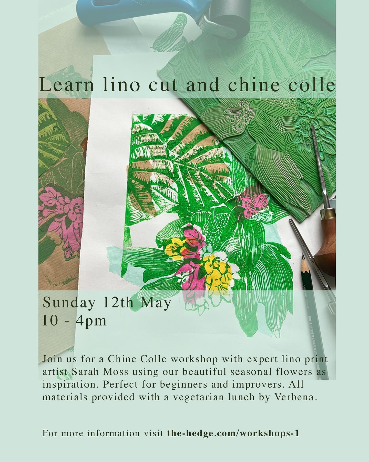 Next Sunday something really special is going on at hedge, an opportunity to join artist and tutor @sarahmoss59 and spend the day learning how to lino cut. 

Lunch will be provided as will all materials. 
.
#micromastery #vivastirchley #workshopsathe