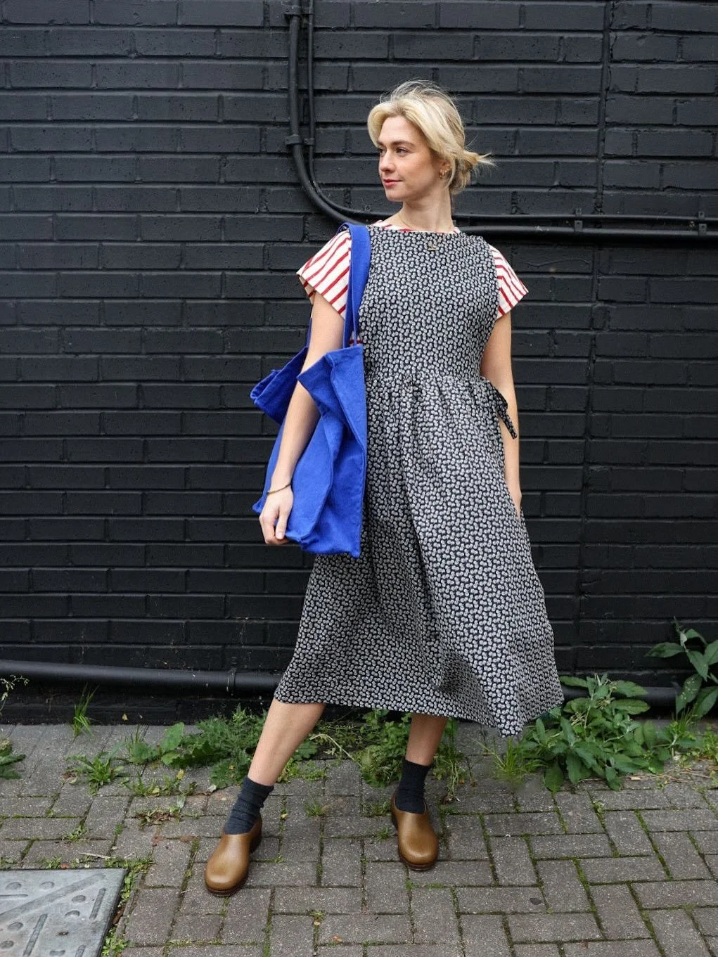 this Autum it is all about layering, the emiko pinafoa dress works beautifully over jeans, arc pants or just a stripy top and some snazzy socks. 
Sally is wearing pieces from our women’s wear collection, available in store and online 
•dr