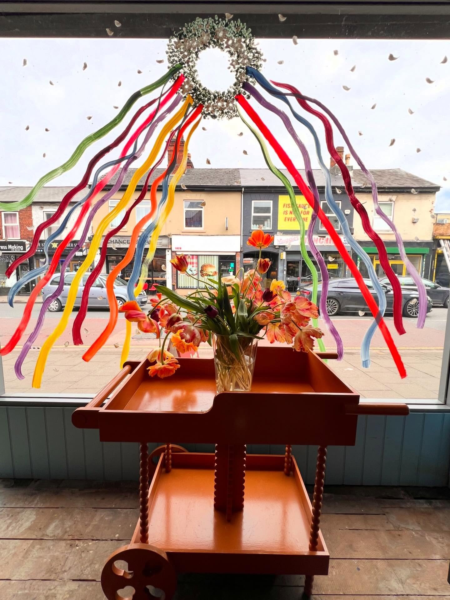 Sian @minnow_signs has gone and done it again, a beautiful joyful May window just for us
We&rsquo;ve got flowers galore and things landing all this month that you will love.  I am even doing a floristry workshop&hellip;