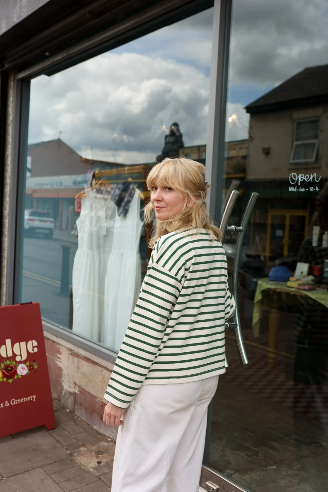 Sailor top in pine stripe by le bon shoppe