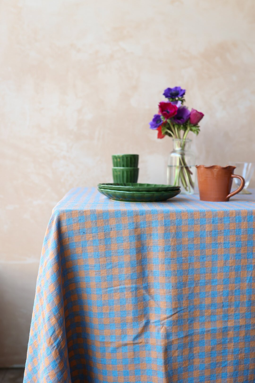 gingham linen tablecloths handmade by Hedge