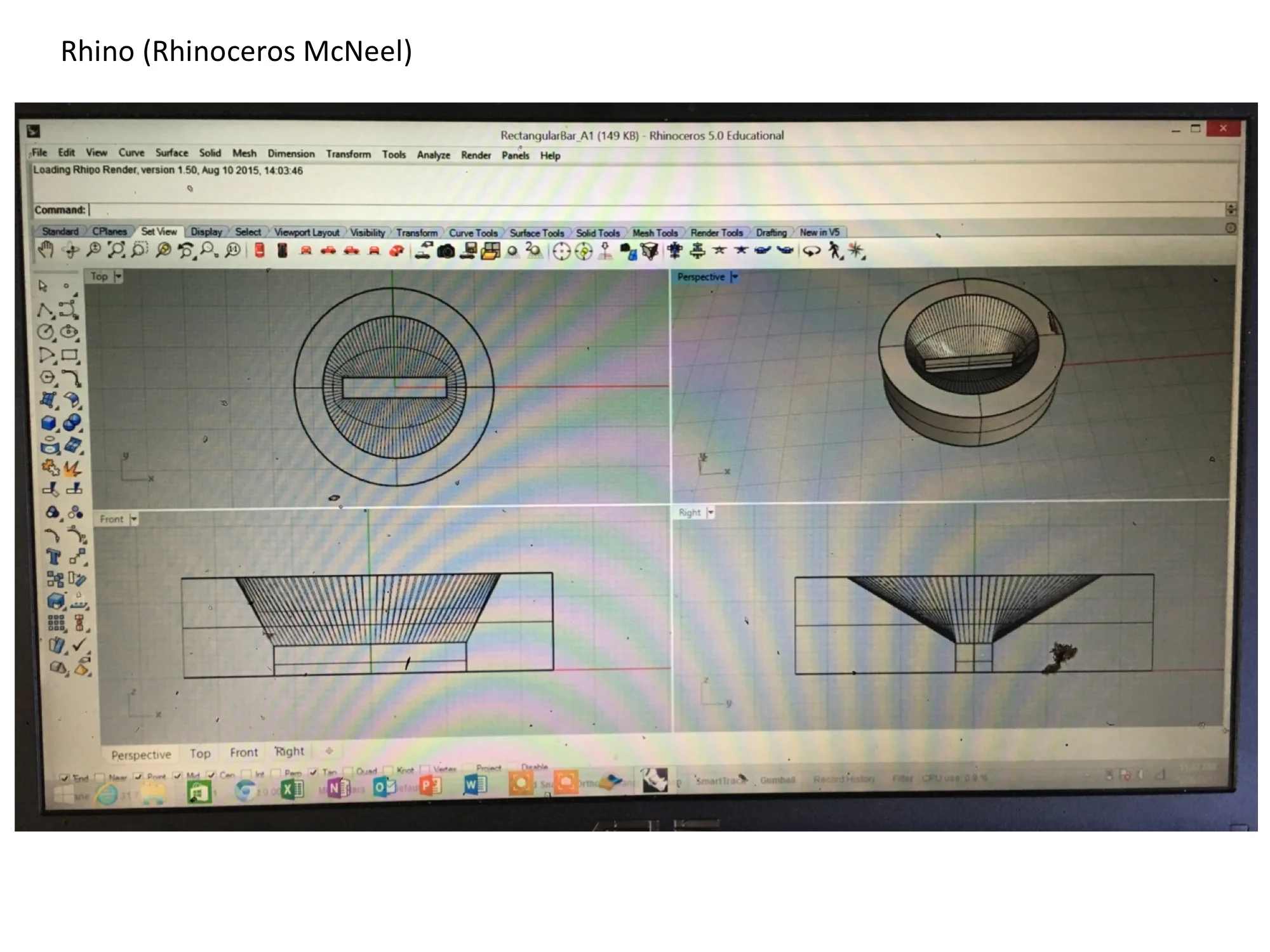 The die modeled in Rhino.