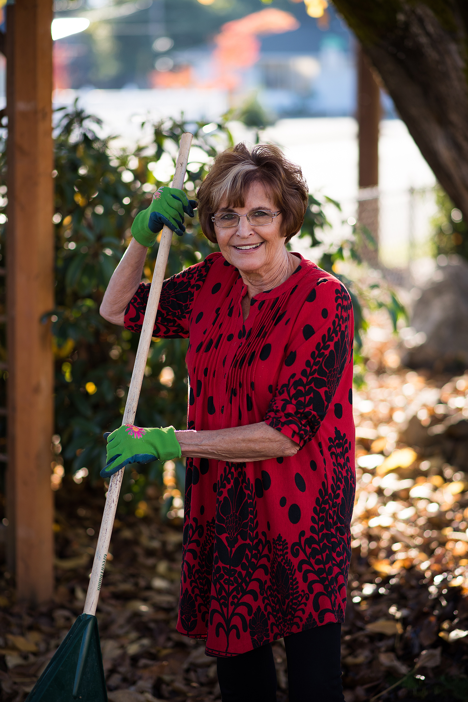 Patient Joanne Williams back at work in her yard.