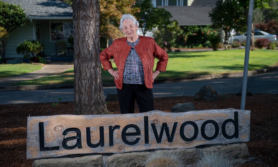 Former, and long-time resident Jacie Pratt is credited with starting many of the enduring traditions for which the Laurelwood neighborhood is famous.