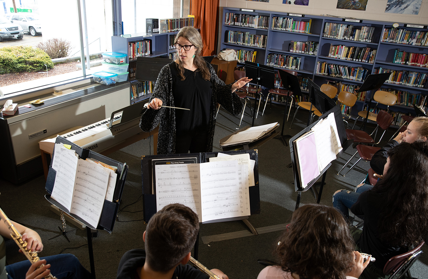 Melissa and her music students.