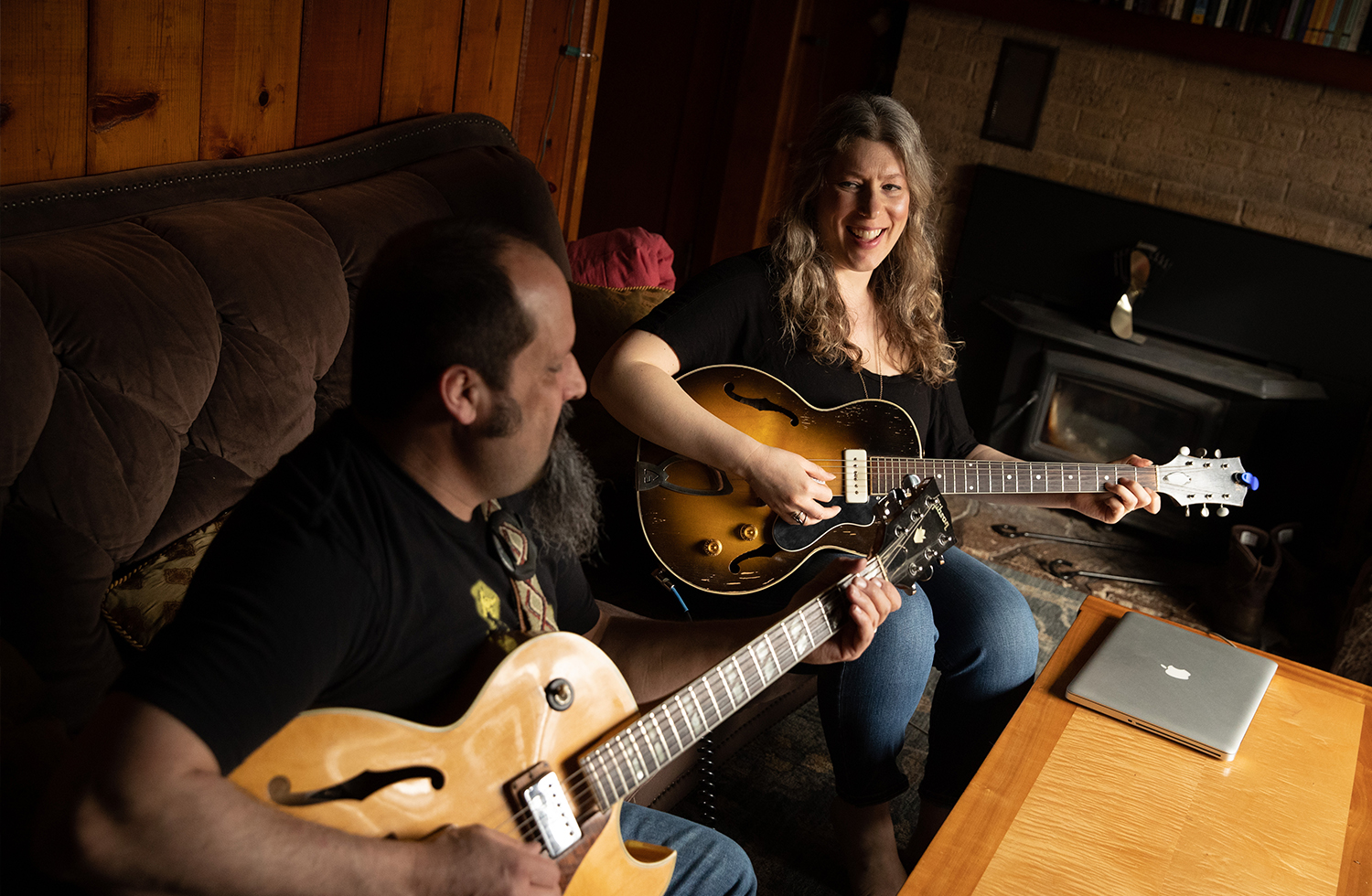 Ruth and husband/guitarist Johnny Leal at home.