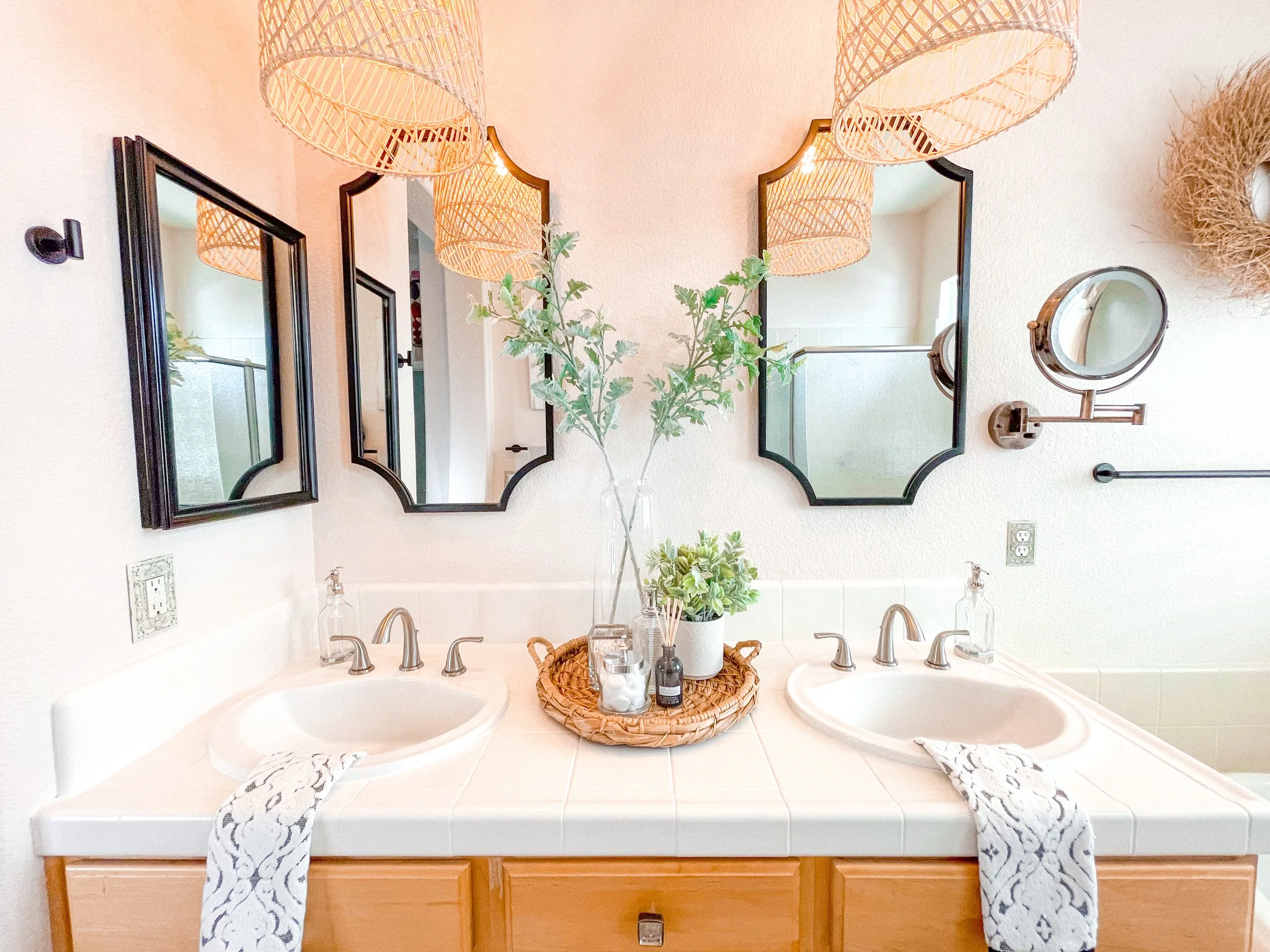 bathroom, remodel, bathroom remodel, facelift, mediterranean, decor, design, boho, tile, paint