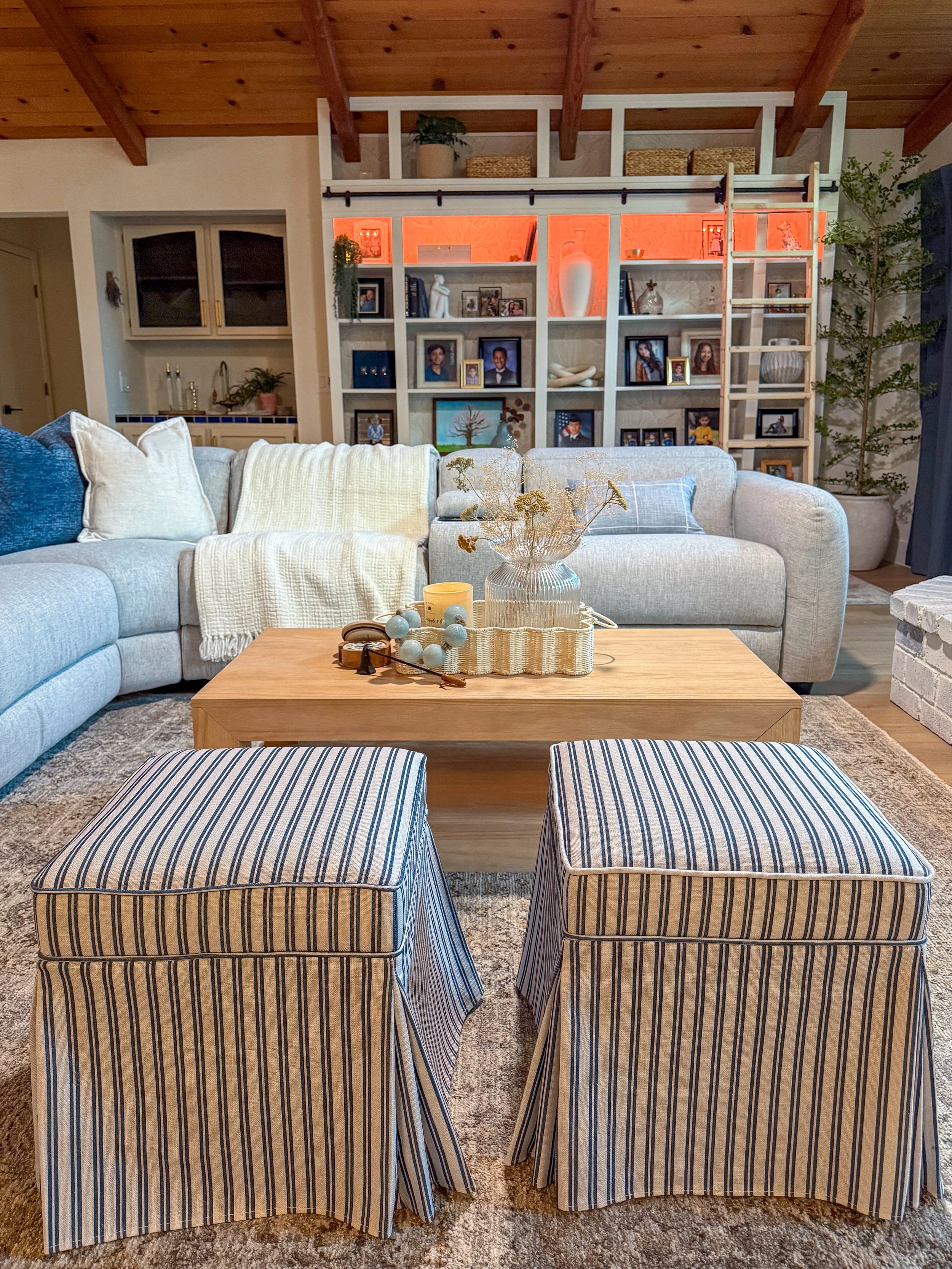 open concept home renovation, kitchen remodel, living room remodel, whole home renovation, light and airy interiors, vaulted wood ceilings, home refresh, custom built-ins, painted kitchen cabinets, interior renovation, pendant lighting
