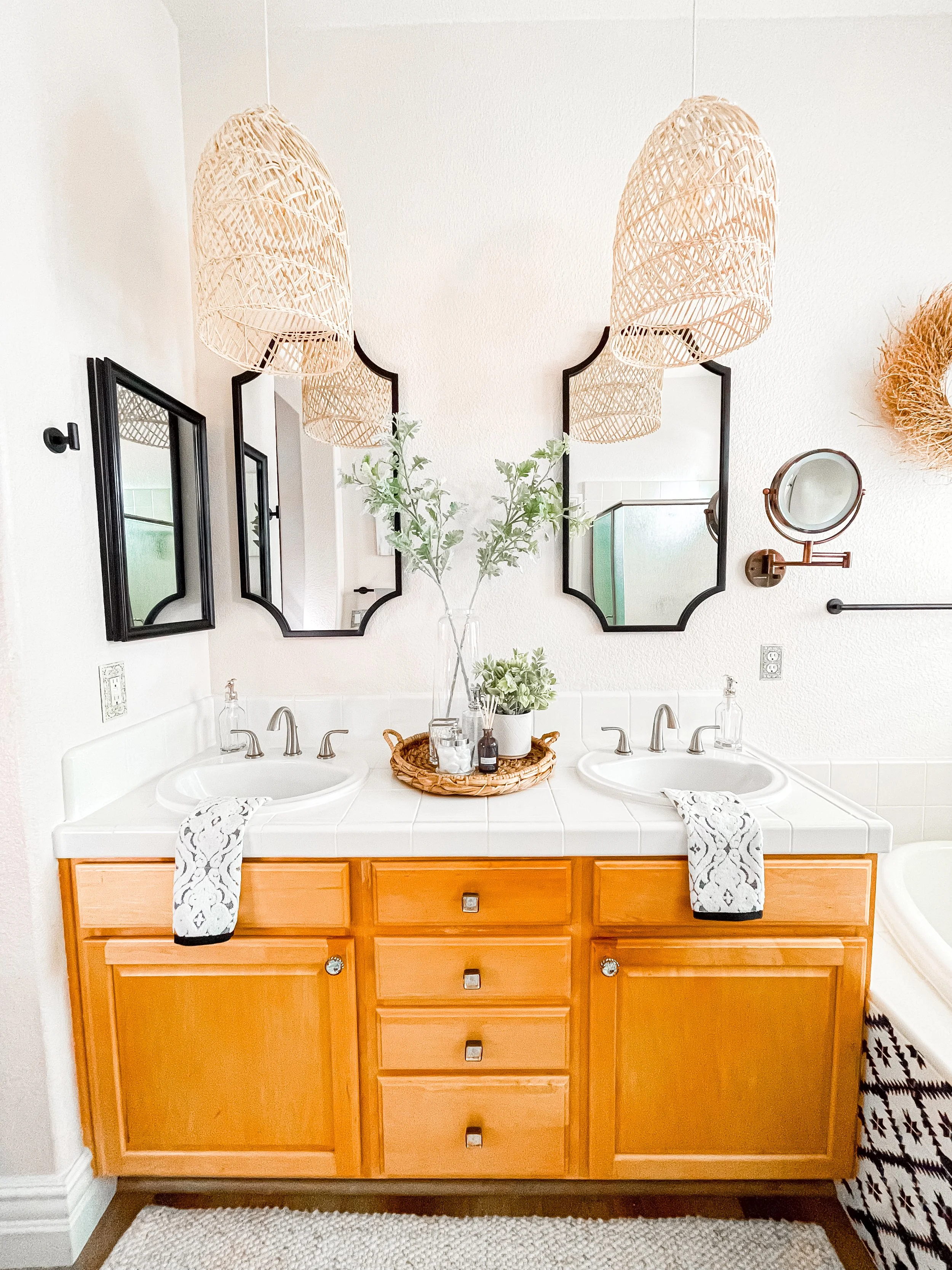 bathroom, remodel, bathroom remodel, facelift, mediterranean, decor, design, boho, tile, paint