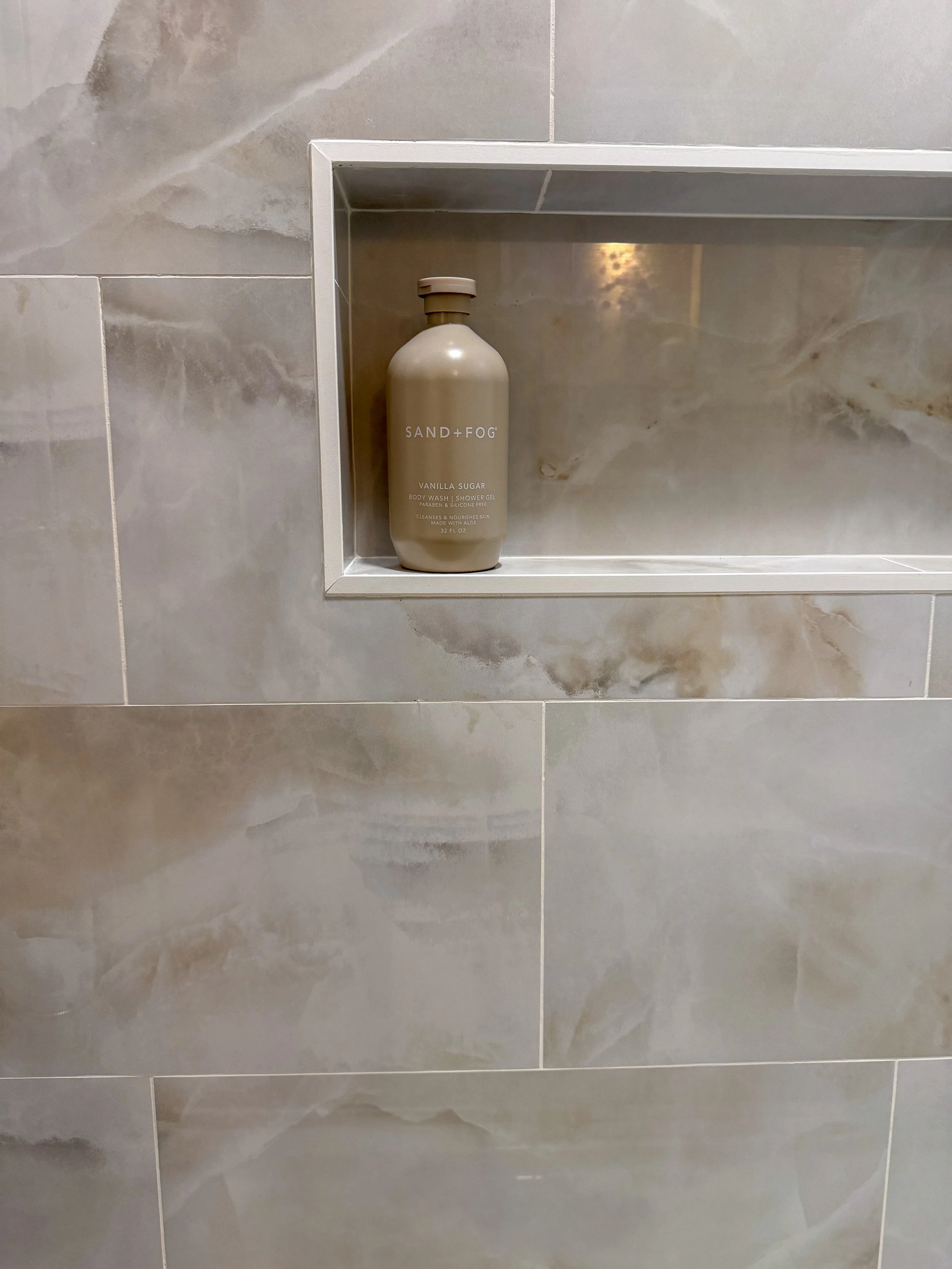 modern farmhouse bathroom, guest bathroom remodel, small bathroom remodel, bathroom renovation ideas, walk-in shower design, bathroom storage solutions, shiplap bathroom, modern farmhouse design, custom vanity, luxury guest bathroom, shower niche