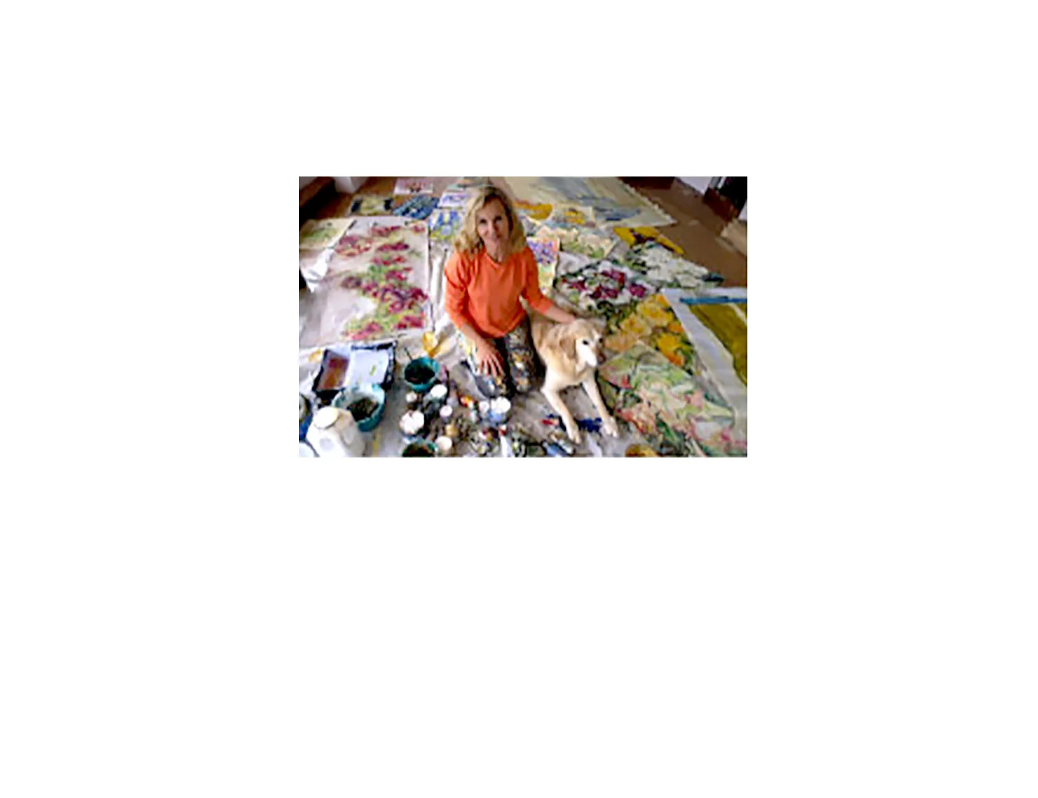 2001 Colette and her dog at Southlands Studio
