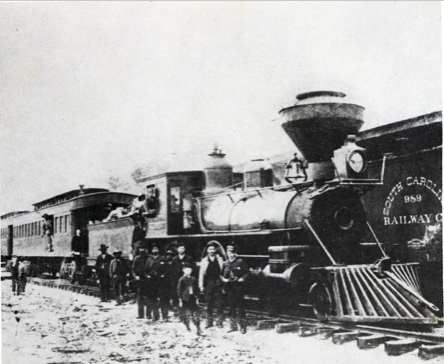 An early train in Rock Hill. City Without Cobwebs – Brown, 1953