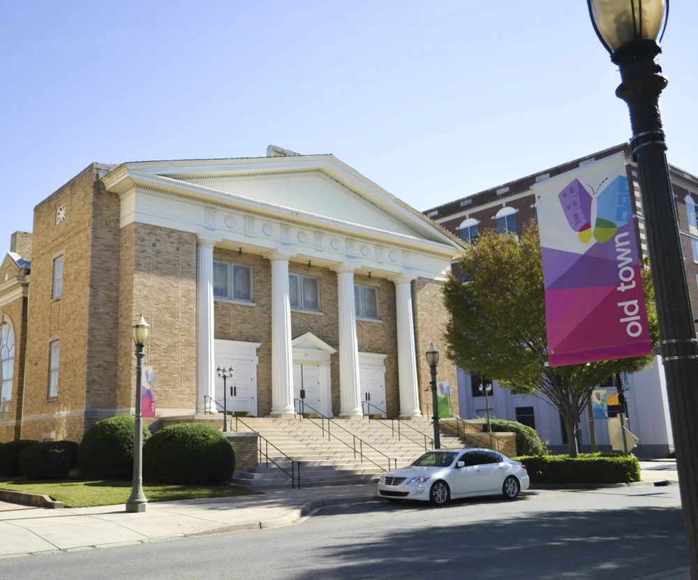 Freedom Temple Church occupies the Old Baptist Church building today at 215 East Main Street