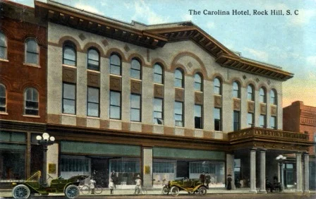 Early postcard view of the grand Carolina Hotel and Roddey's Store