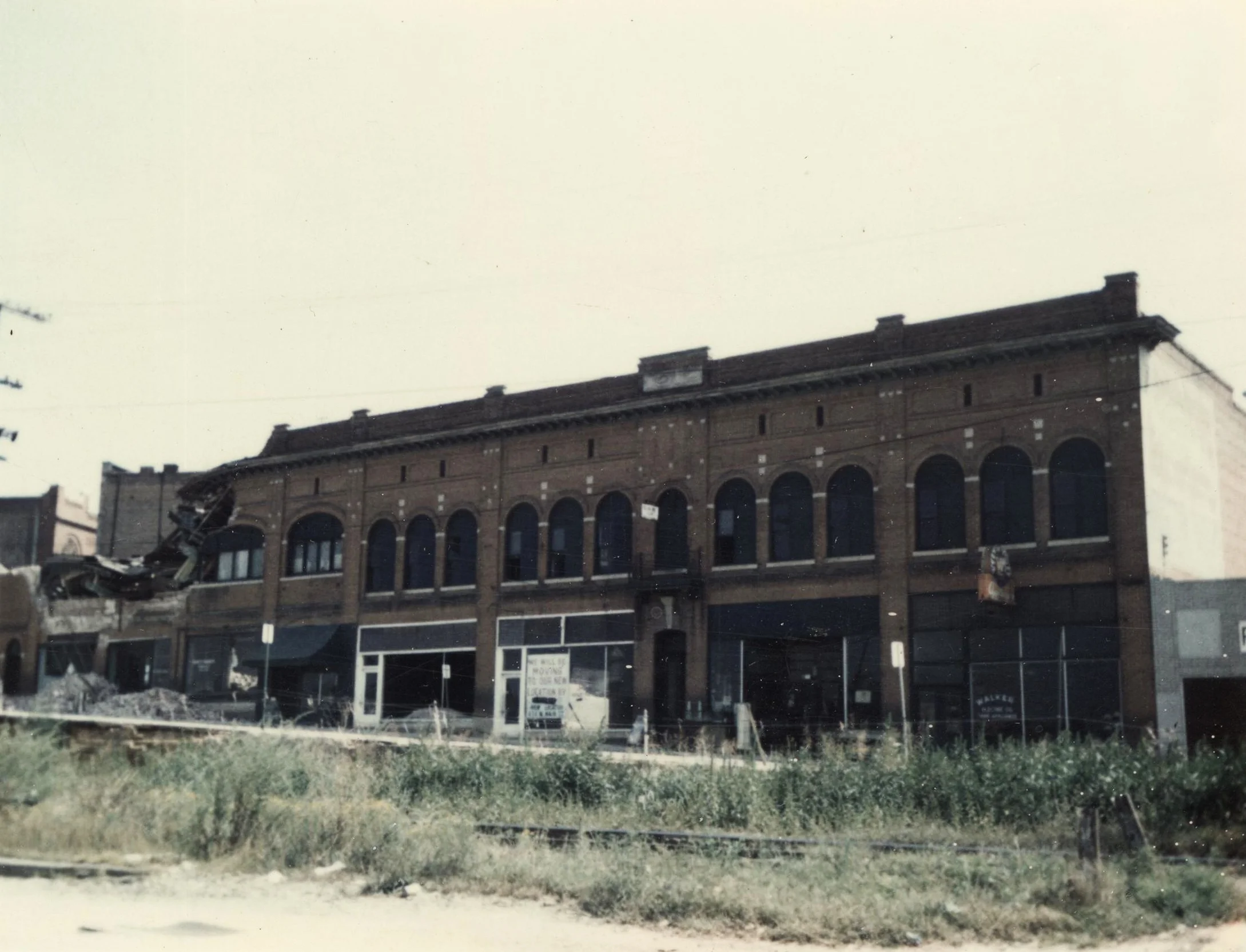 The Herald reported on Sept. 26, 1896 - "Mr. John Ratterree is having the little shanty on the corner of Main and Railroad Streets moving back about thirty feet. He will put in its place a store to be used as a beef market. A handsome brick block would add greatly to the looks of the town." On Sept. 30, 1896 - "Mr. W. M. Steele will open a green grocery and meat market in the new Ratterree building on Main Street." The Ratterree Building extended along South Trade Street, razed in ca. 1972.