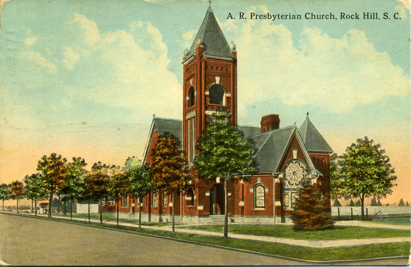 Early postcard view of the First ARP Church of Rock Hill