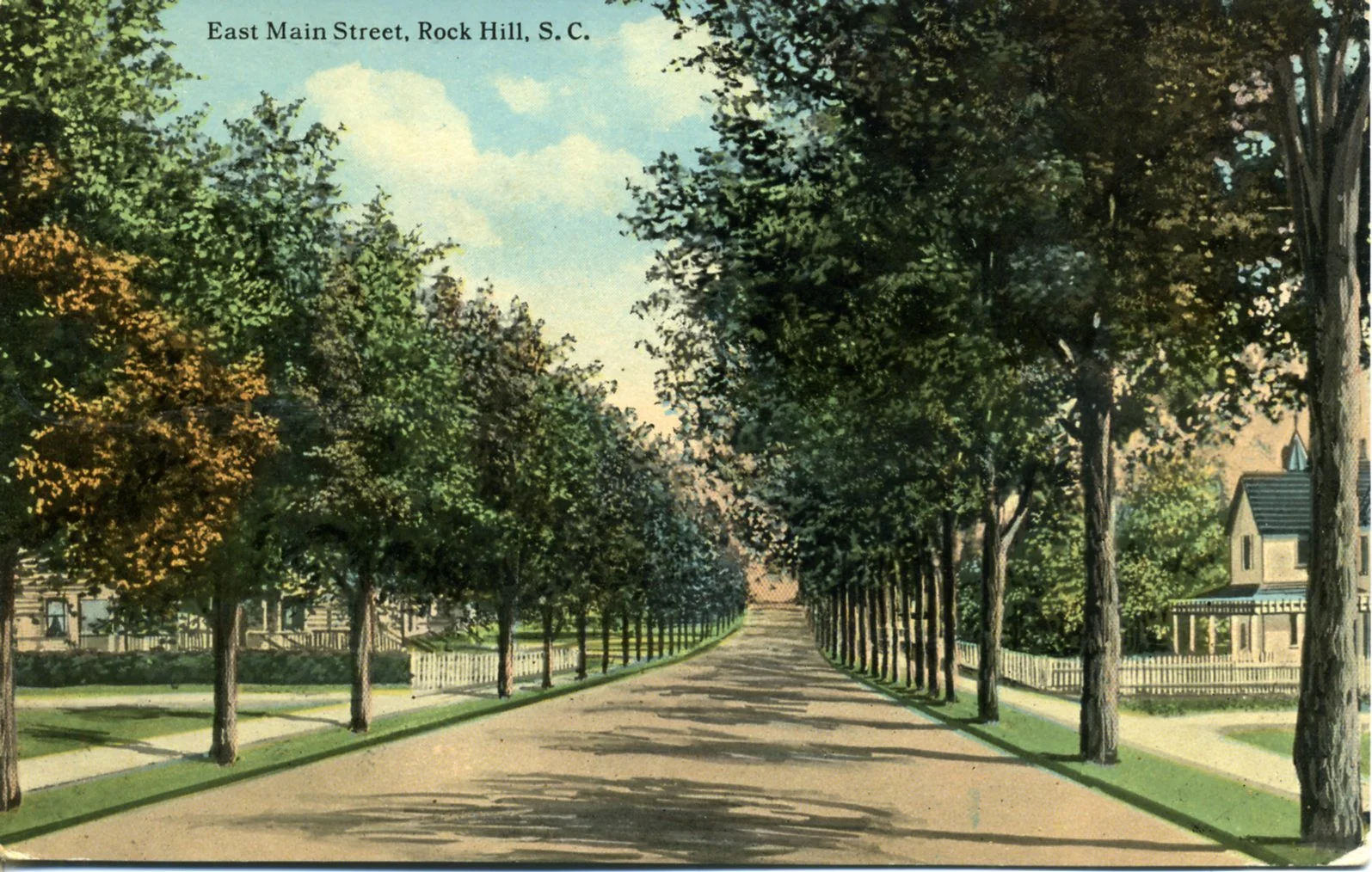 Enlarge this turn of the century postcard of East Main St., to see the facade of the Cobb House (rt).