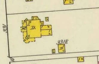 Sanborn Map diagram, ca. 1910 of the Flower's home.