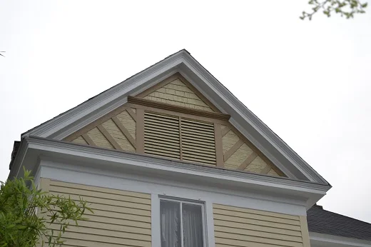 Architectural detail of the handsome dwelling.