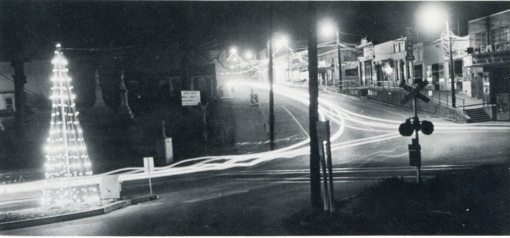 Main Street Christmas lights in 1961