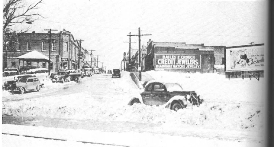 Fort Mill in the snow 1940's