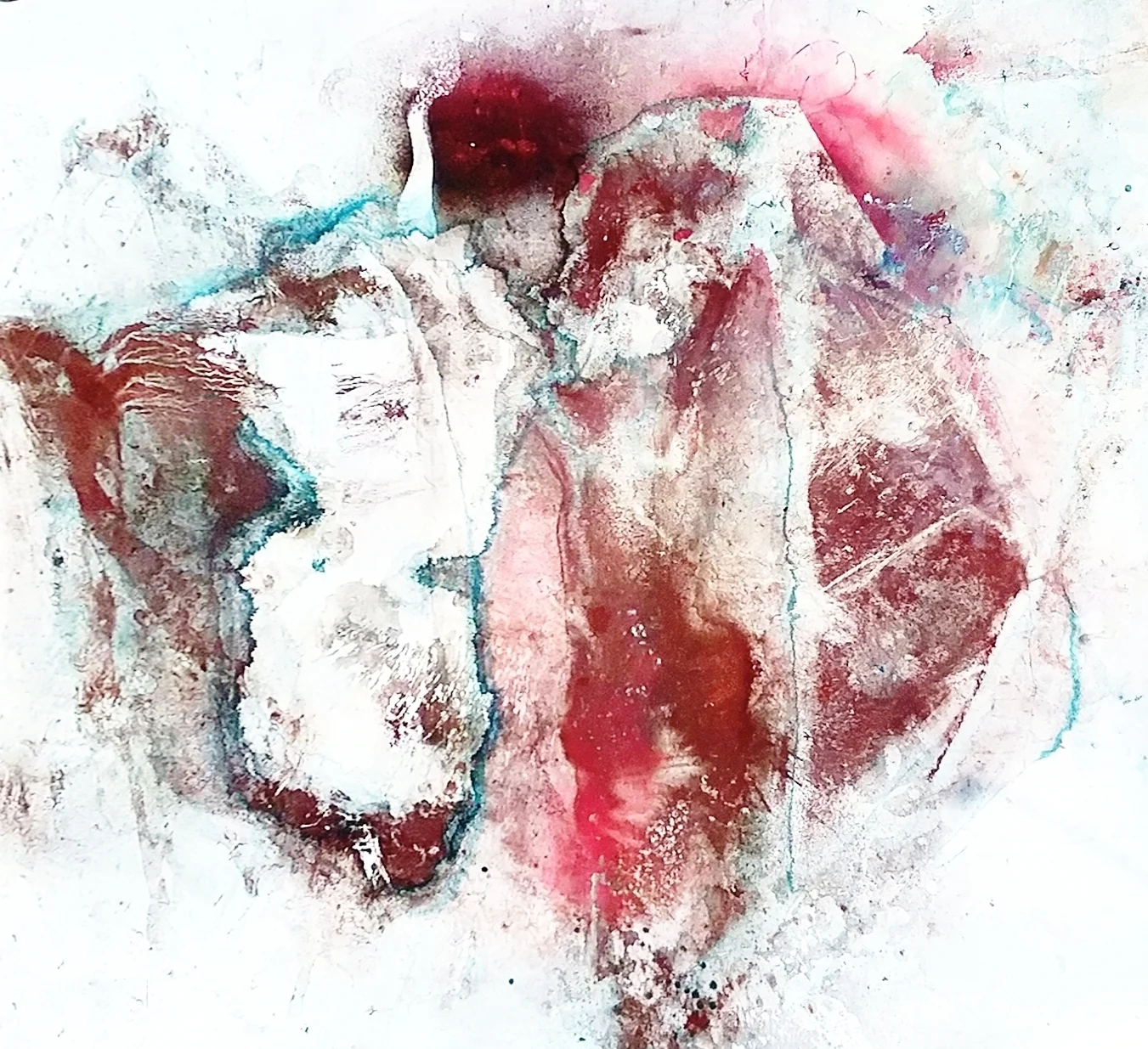    60in x 60in  Acrylic ink and iridescent pigments on polypropylene.   