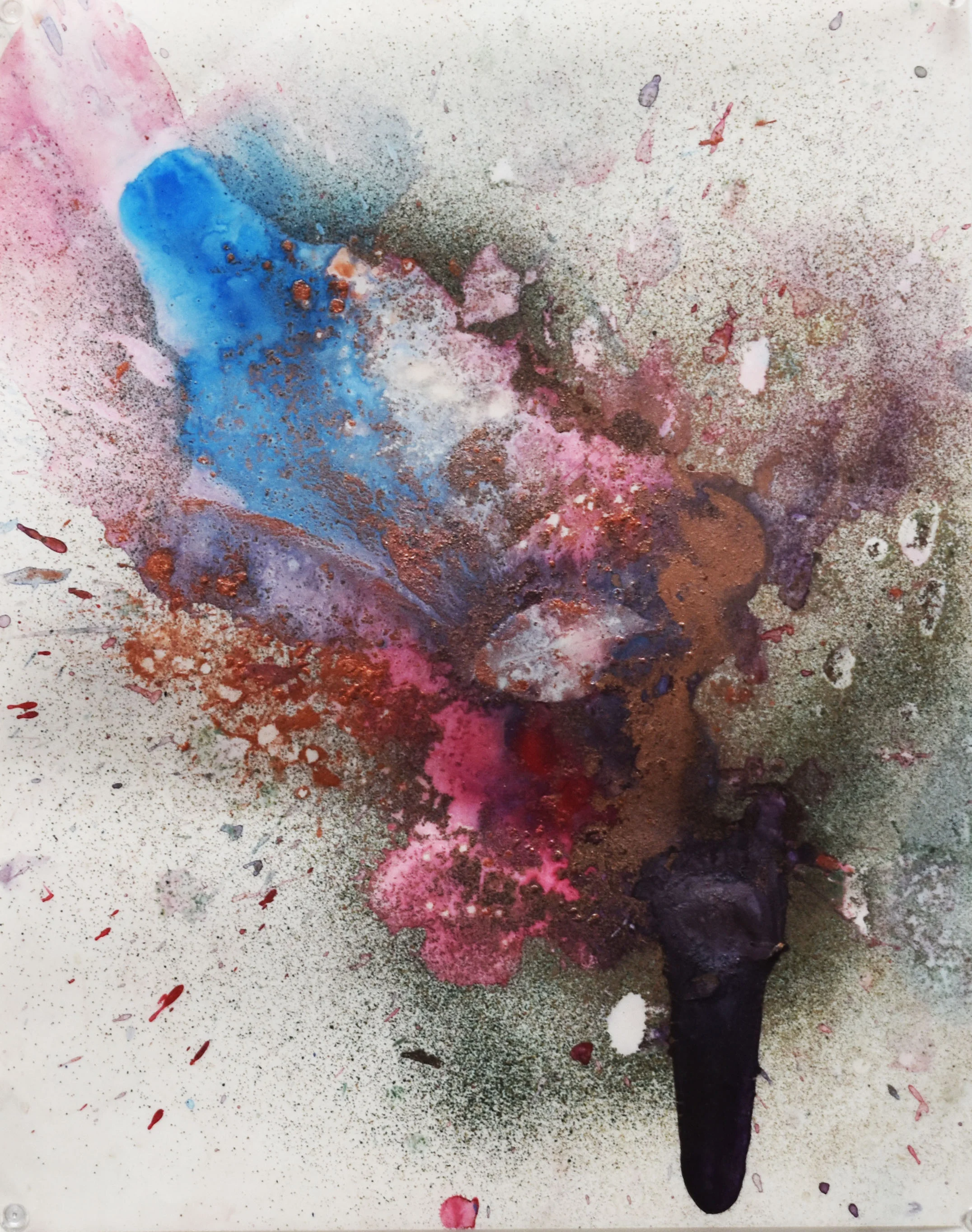  3.  28 cm x 35 cm  $6,000 MXN  Acrylic ink and metallic pigments on polypropylene 