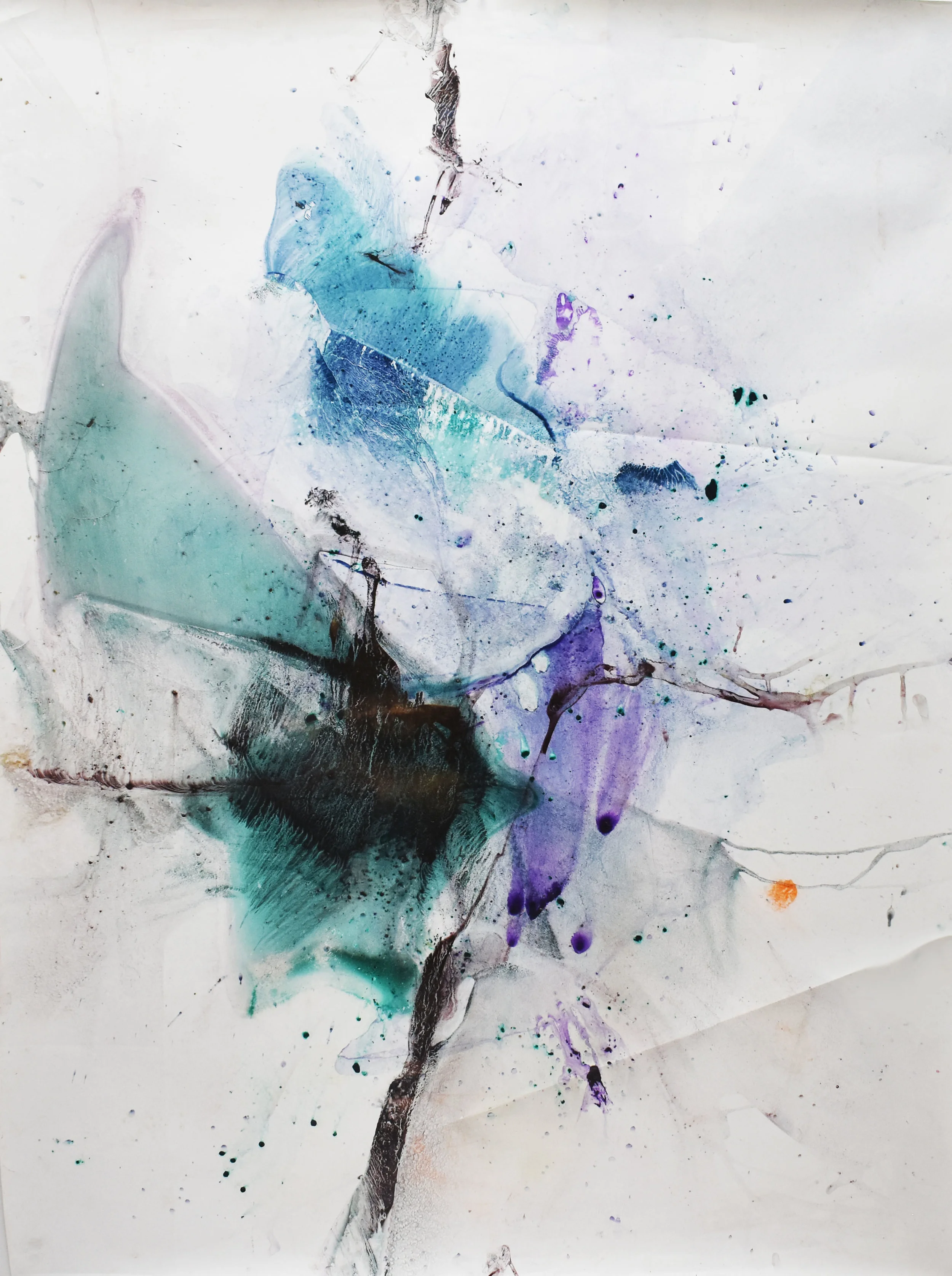  4.  1 m x 1.50 m  $1,400 USD  Acrylic ink and metallic pigments on polypropylene 