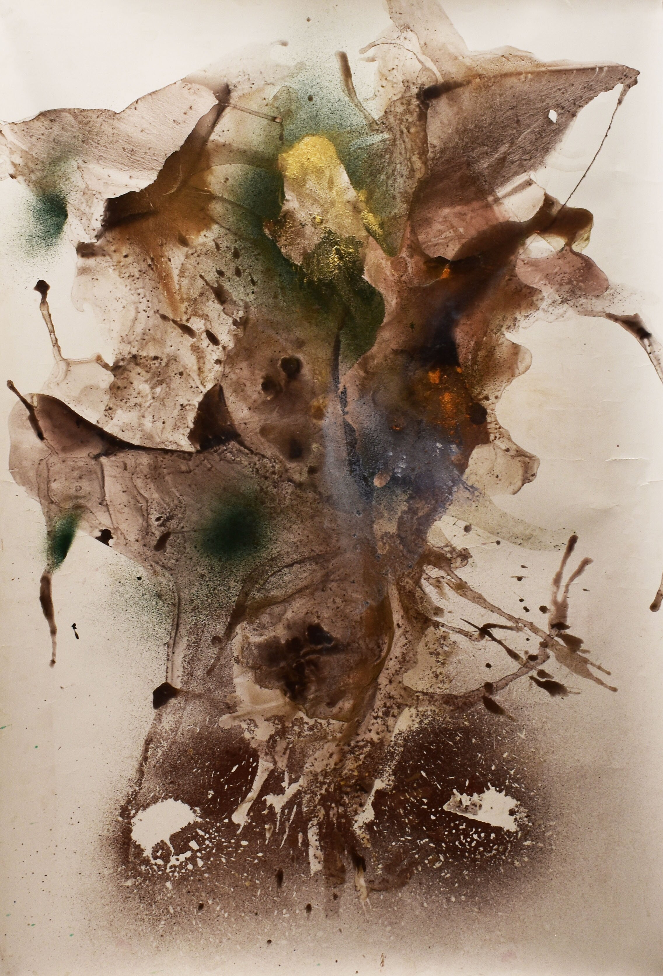  12.  1.04 m x 70 cm  $1,400 USD  Acrylic ink and metallic pigments on polypropylene 