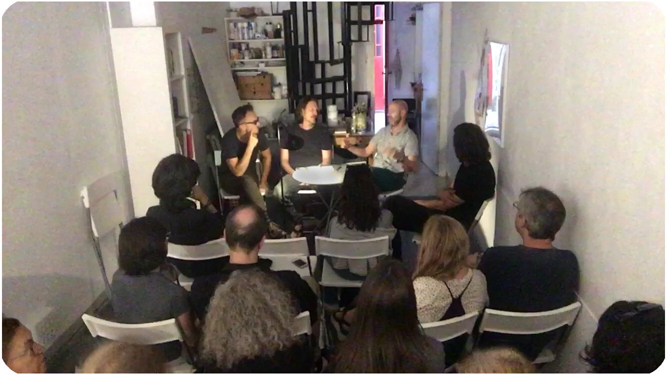 Roundtable with (left to right) Peter Freund, Werner Thöni, and Eloi Puig