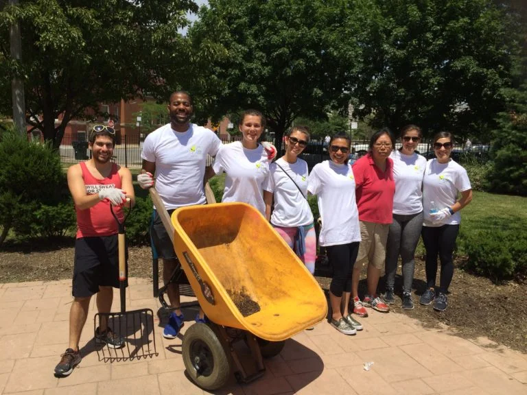 Skinner Park volunteers at IYPD 2016. PAC President May Toy pictured third from right.