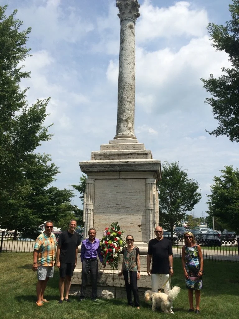 July 15, 2016 - Ralph Russo, Frank Di Piero, Carlo Vaniglia, Maria Antonietta Foti, Frank Foti, and Dina Vaniglia gather at the Balbo Monument for the anniversary of the flight