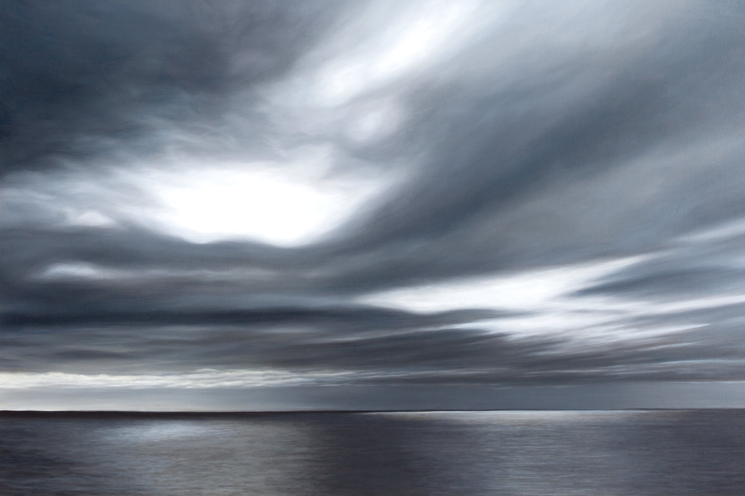  “Storm Study B&amp;W”   Oil on Wood    28"x42"    Original-Sold    Prints Available    