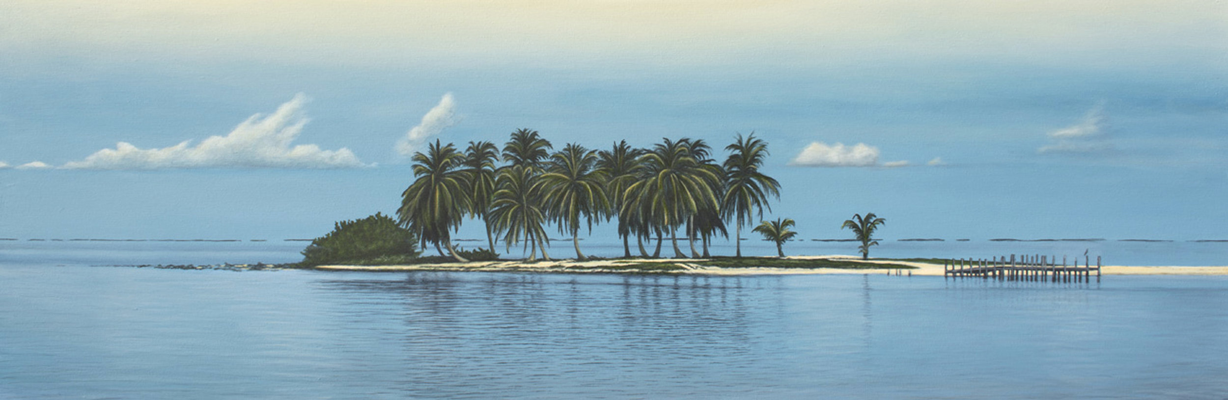  “Goff’s Caye”   Oil on Canvas    16"x56"    Original-Sold    Prints Available    
