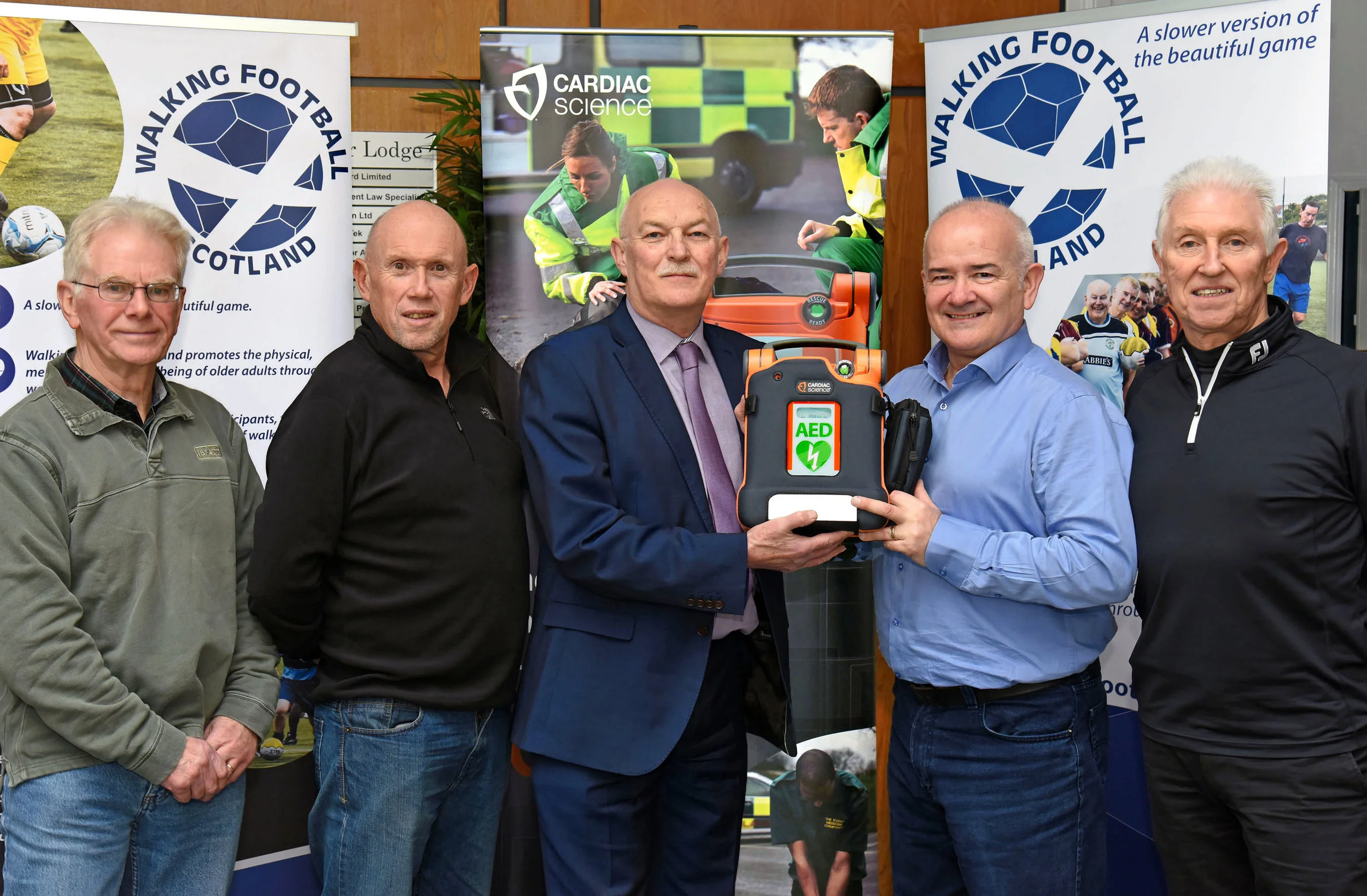 Walking Football Scotland commercial partnership with Cardiac Science