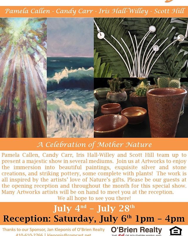 Join us for a celebration of Mother Nature at Artworks @ 7th, Saturday, July 6th 1-4pm.  Hope to see you all there!!