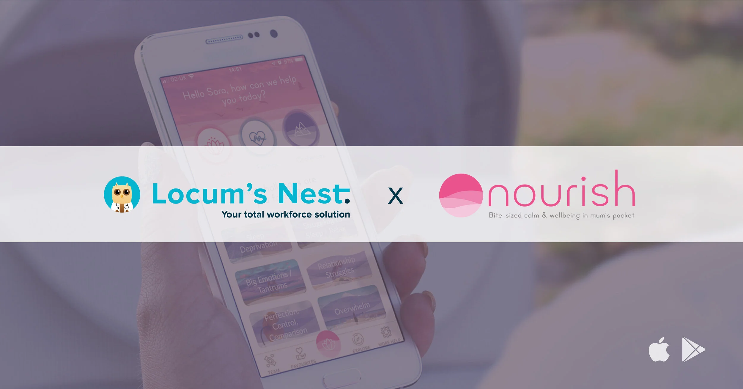 The Nourish App &amp; Locum’s Nest partner to provide free mental health &amp; wellbeing support to parents working in the NHS
