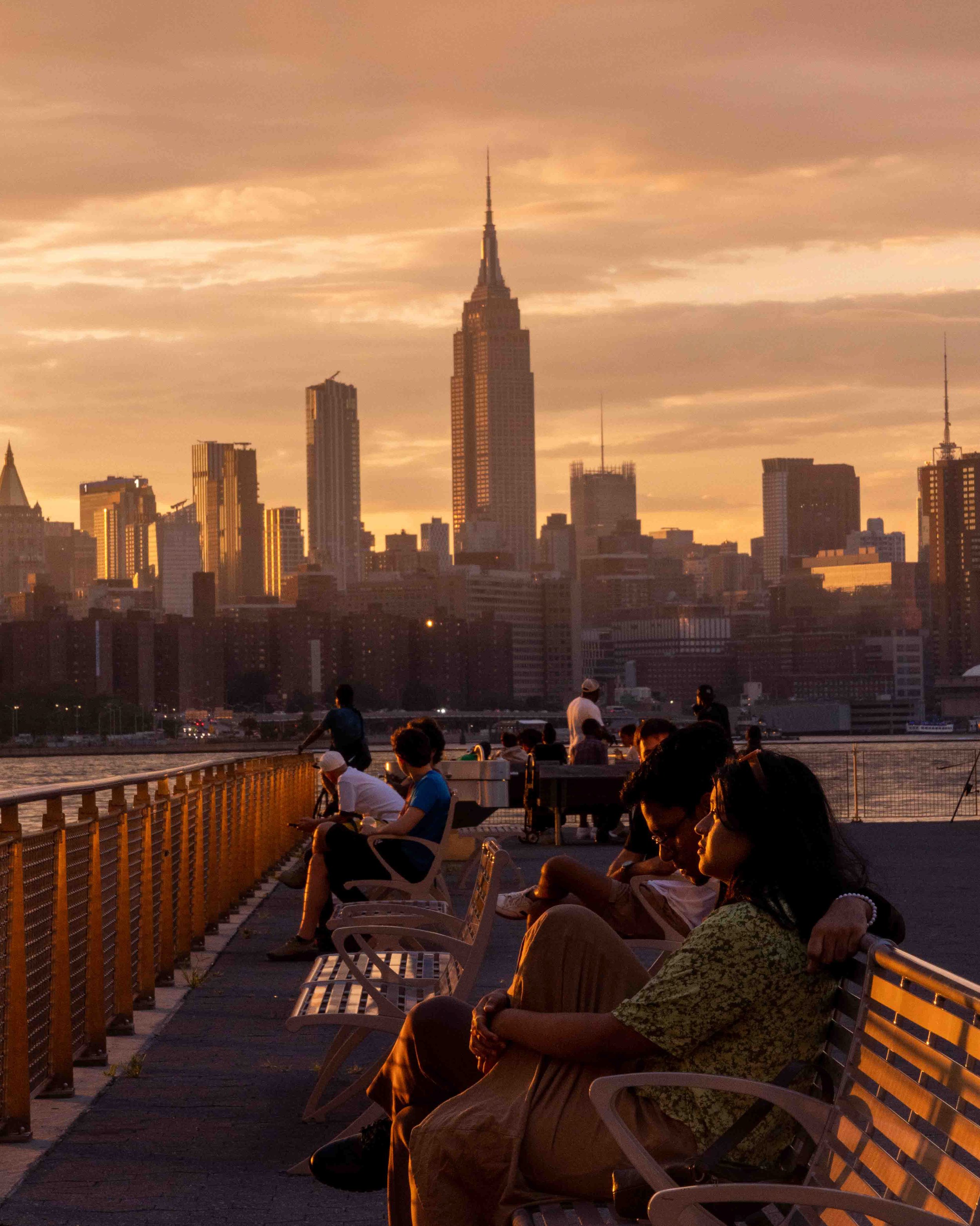 A summer sunset at Brooklyn's North  5th Street Pier