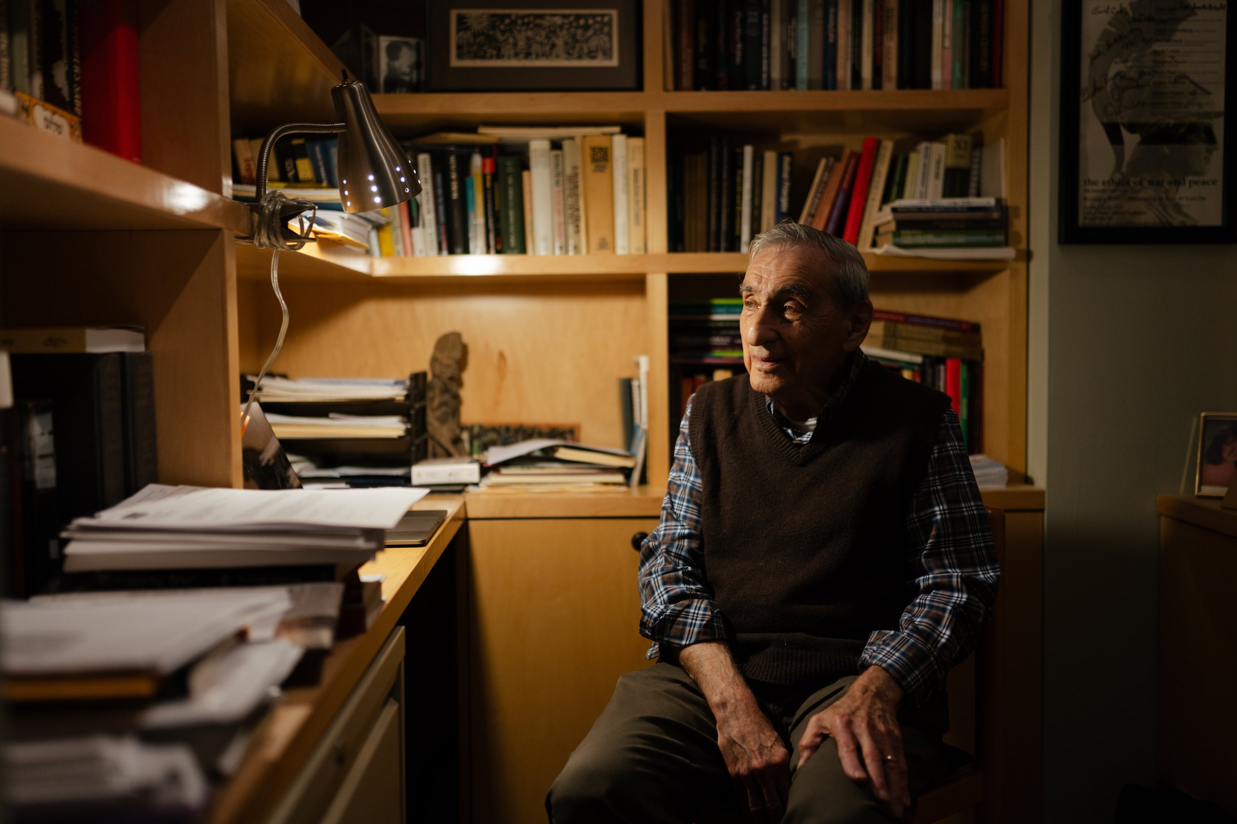 Political theorist and philosopher Michael Walzer in his Manhattan apartment