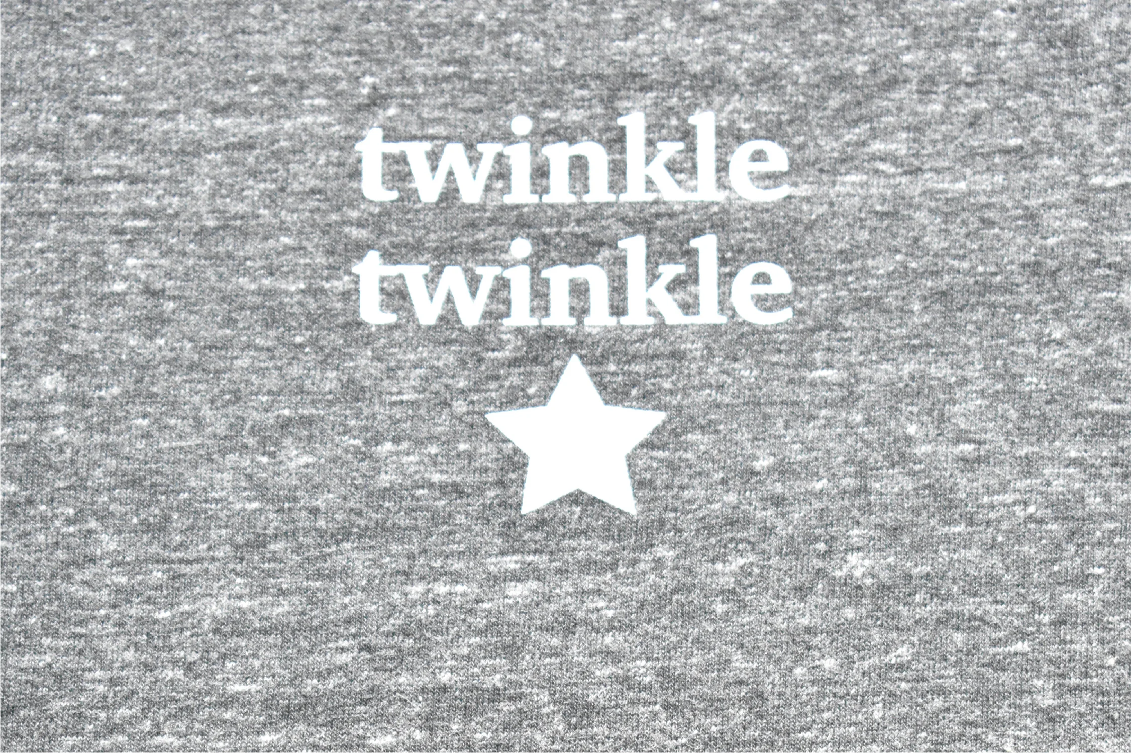 twinkle twinkle, twinkle twinkle little star, little star, kids t-shirt, charcoal tee, recycled material, organic cotton, graphic tee detail