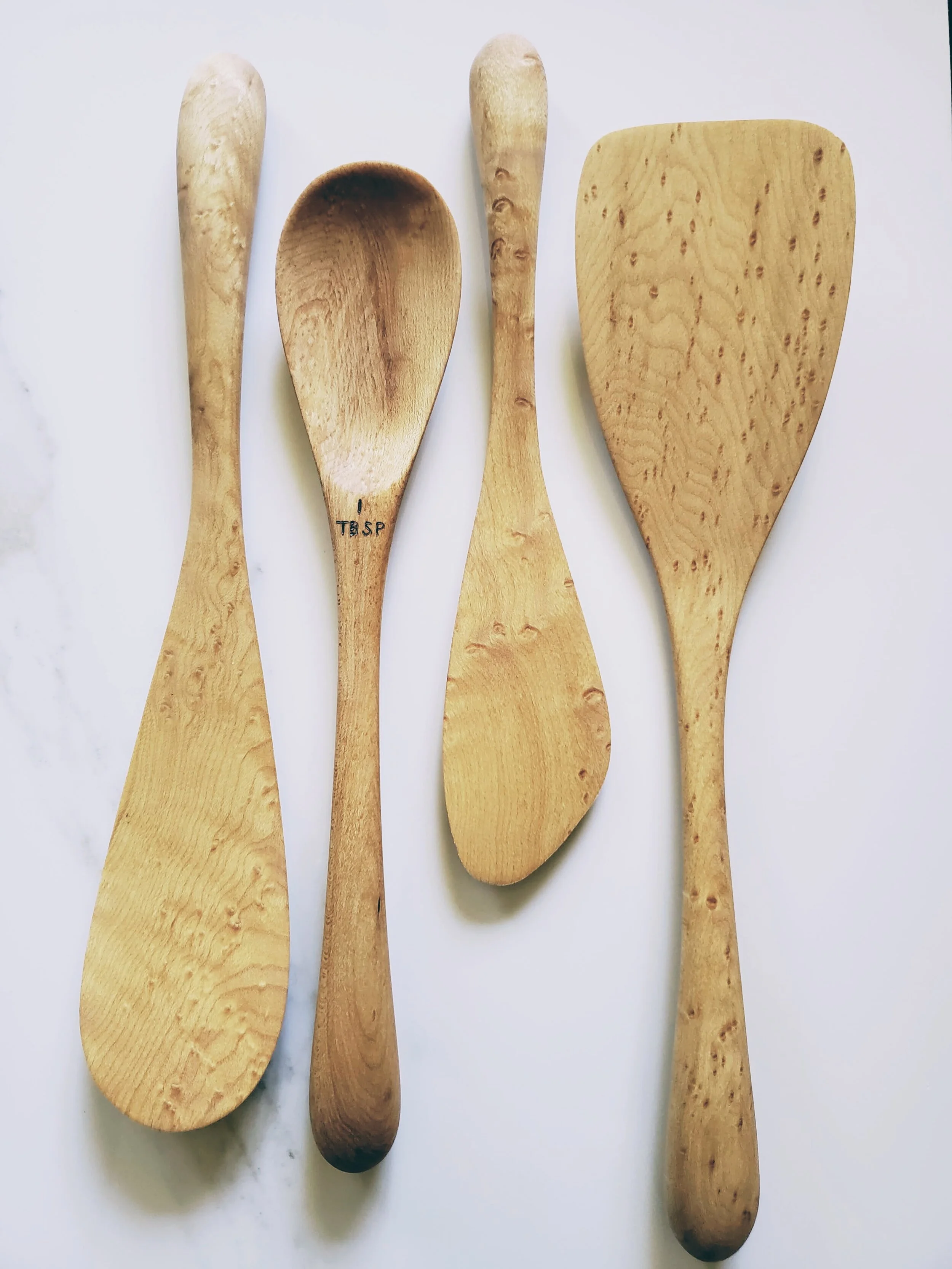 Handcrafted 4 Piece Wooden Spoon Kitchen Starter Set