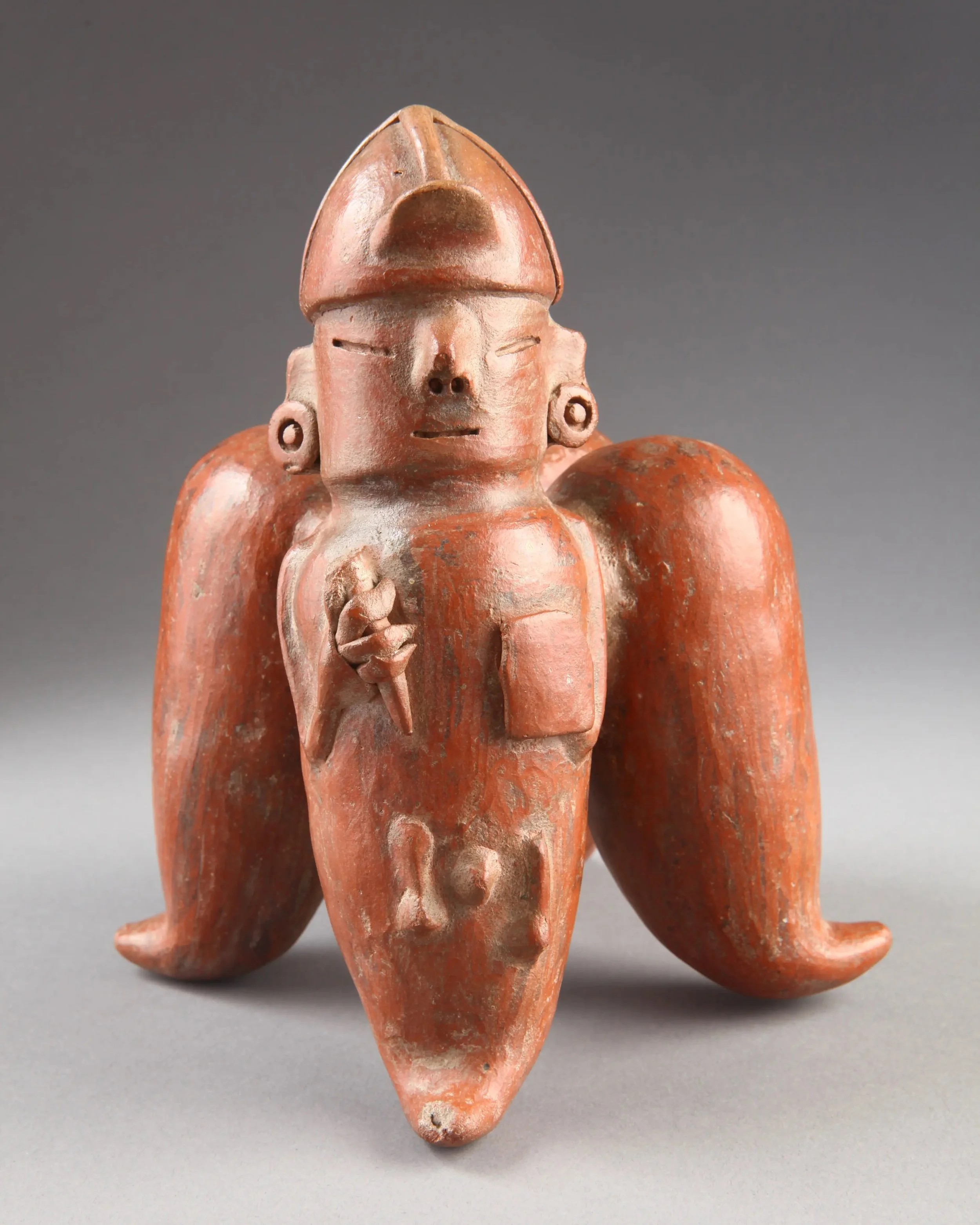 Virú–Gallinazo sculptural ceramic bottle from the North Coast of Peru.