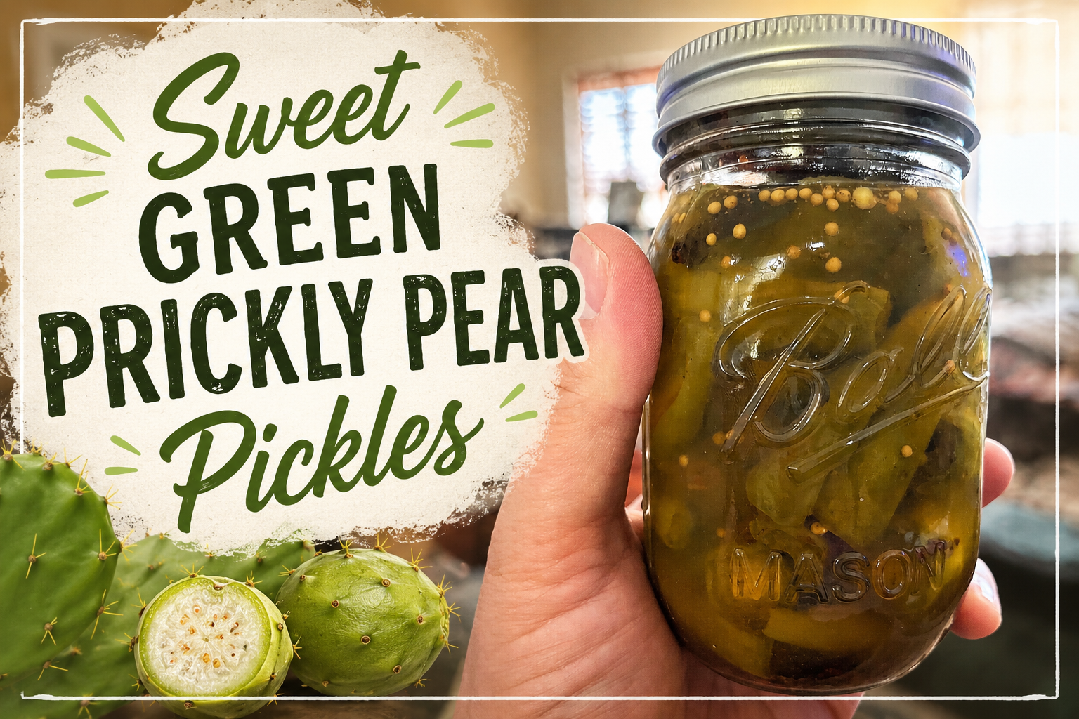 Sweet Green Prickly Pear Pickles