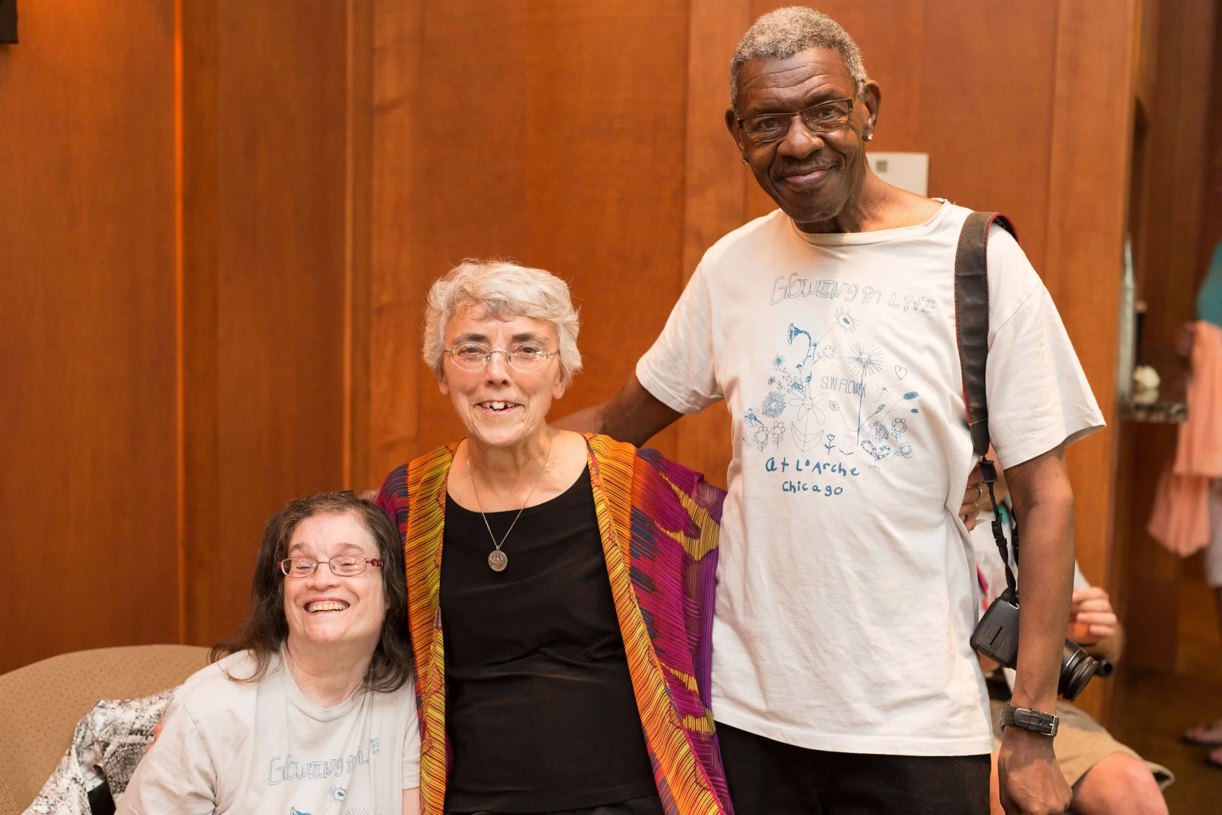 Jean Wilson, Sr. Maria Zeimen, and Elbert Lott , original members of L'Arche Chicago.