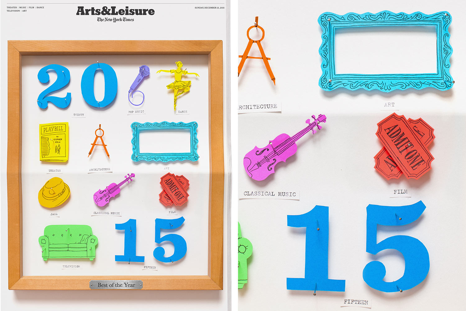 Best of the Year in Culture 2015. New York Times , Art Director: Paul Jean
