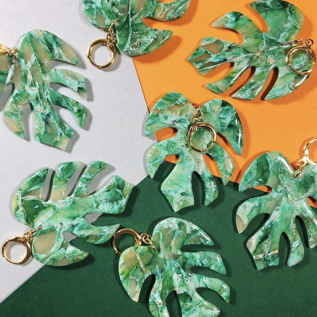  Another version of the Monstera Earrings  